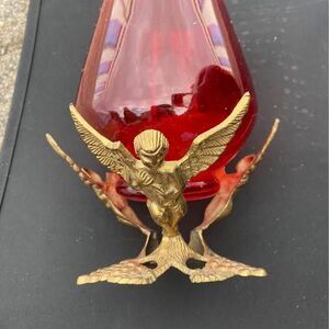 Angel Holder with Red Glass Candle Display  – Decorative Accent